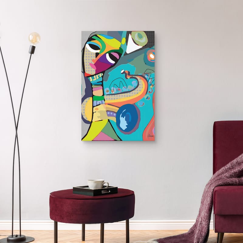 Music Saxist by Michele Glennon Canvas Art Print