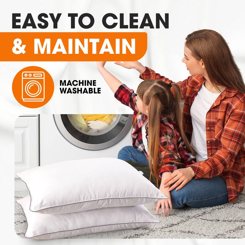 Cheer Collection Set of 2 Wood Cotton Pillows with Microfiber Shell, Standard