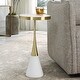 preview thumbnail 2 of 1, Uttermost Apex White Concrete Accent Table - 13"W x 24"H x 13"D
