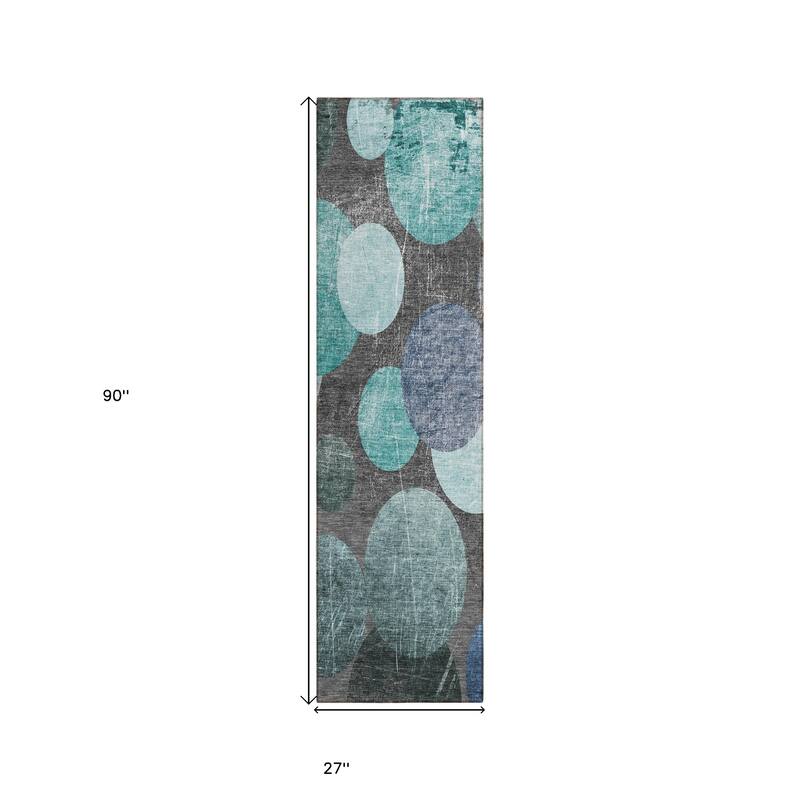 Allulo Contemporary Abstract Weather Resistant Timeless Fusion Runner Outdoor Rug