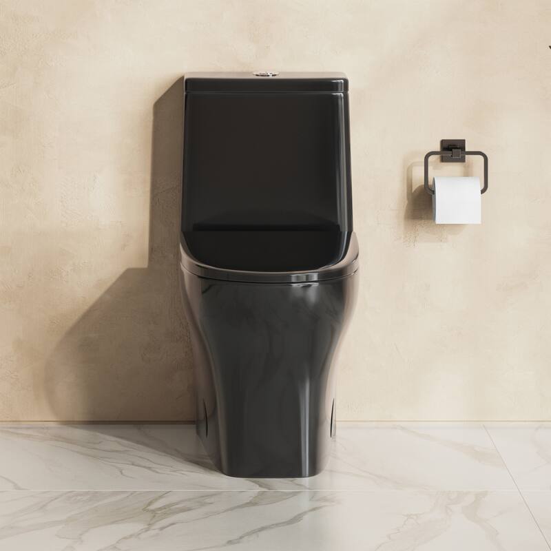 Sublime Ii One-Piece 12" Rough-In 1.1/1.6 Gpf Dual Top Flush Round Compact Toilet In Glossy Black