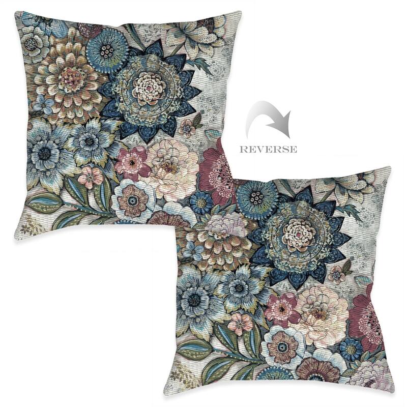 Boho Bouquet Indoor Woven Decorative Pillow