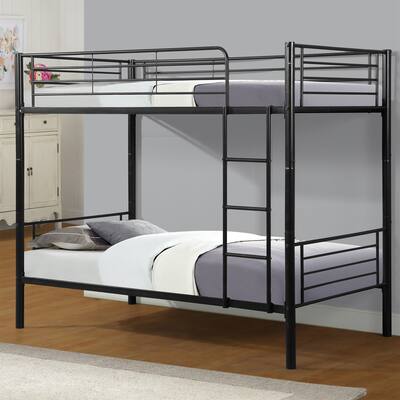 Black Twin over Twin Size Metal Bunk Bed