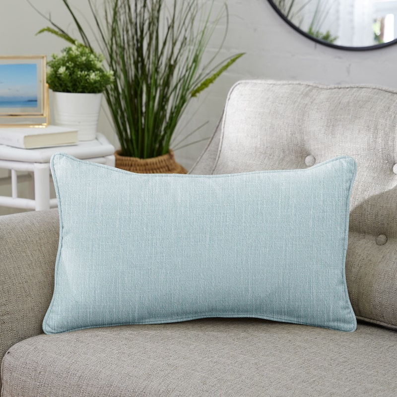 Sorra Home Indoor Corded Pillow Single - Light blue - 13 in H x 20 in W x 6 in D