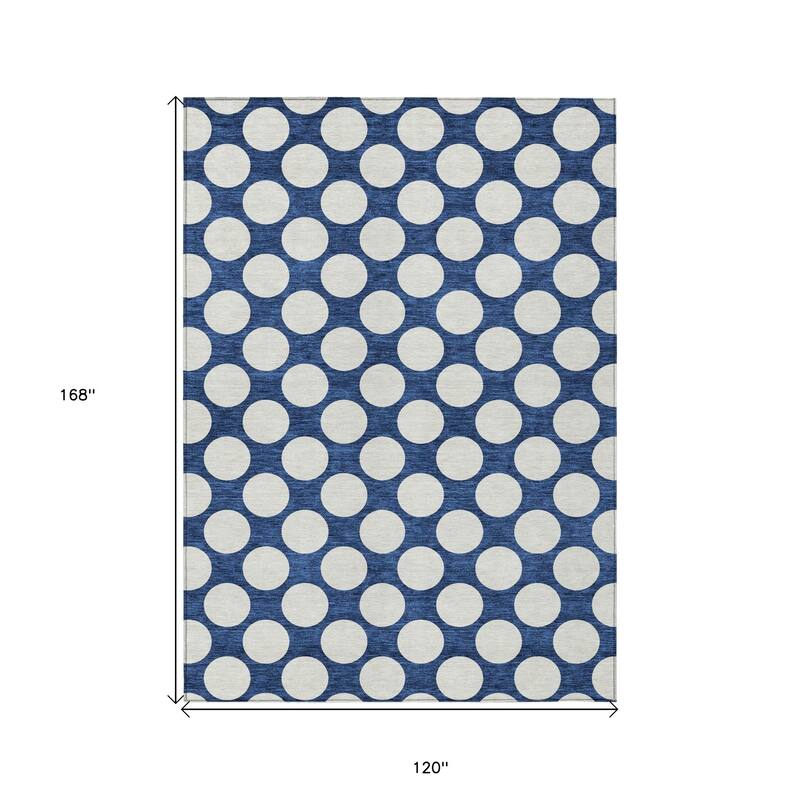 HomeRoots Polka Dot Transitional Rectangle Outdoor Rug