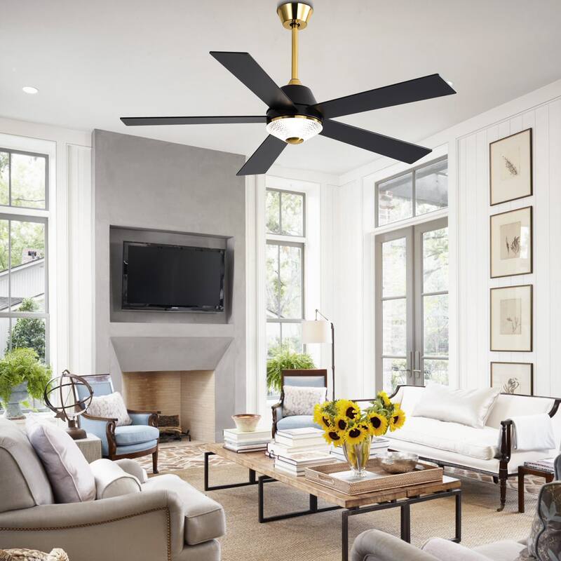 Bella Depot 52" Modern Ceiling Fan 6-Speed Reversible Fan with Remote Control