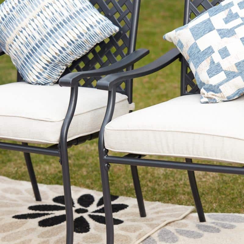PATIO FESTIVAL 5-Piece Black Steel Outdoor Dining Set