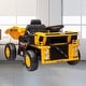 preview thumbnail 10 of 8, 12V Kids Electric Ride-On Dump Truck with Automatic Lifting Bed, Music Player, and Spring Suspension for Ages 3-5 - Yellow