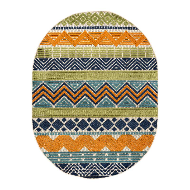 Marbella Contemporary Boho Indoor/Outdoor Area Rug