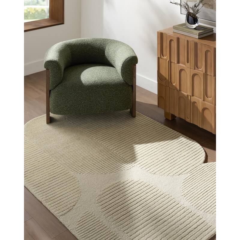 Livabliss Tate Modern & Contemporary Area Rug - Cream - 6' x 9'
