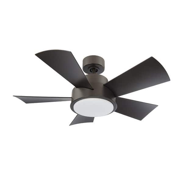 Shop Elf 38 Inch Five Blade Compact Indoor Outdoor Smart Ceiling Fan With Six Speed Dc Motor And Led Light Overstock 25737960