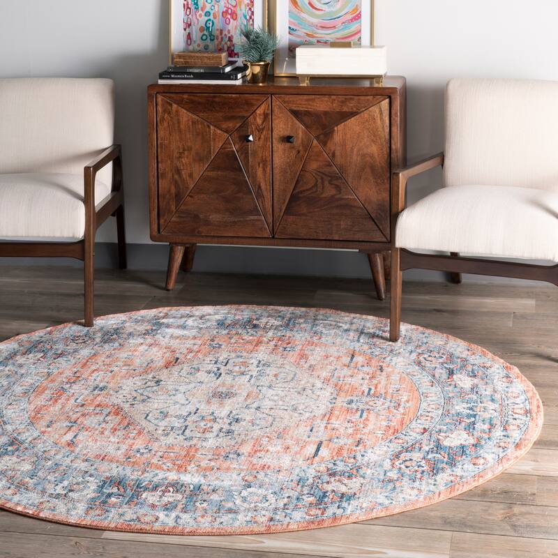 Nuloom Zara Vintage Medallion Area Rug - 5' x 8' Oval - Rust