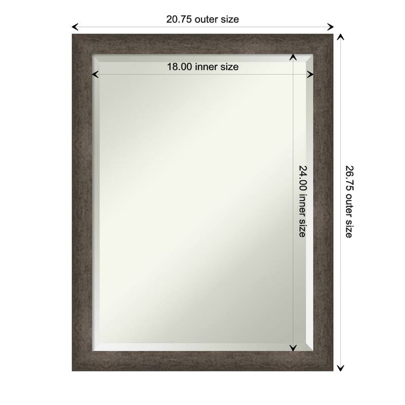 Dappled Narrow Beveled Wood Framed Bathroom Vanity Wall Mirror - Dappled Light Bronze Narrow - Glass Size 18x24