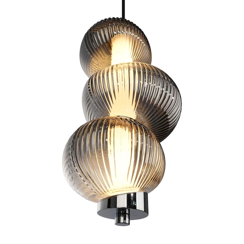 Artcraft Ariel Integrated LED Pendant - Chrome with Black Accent
