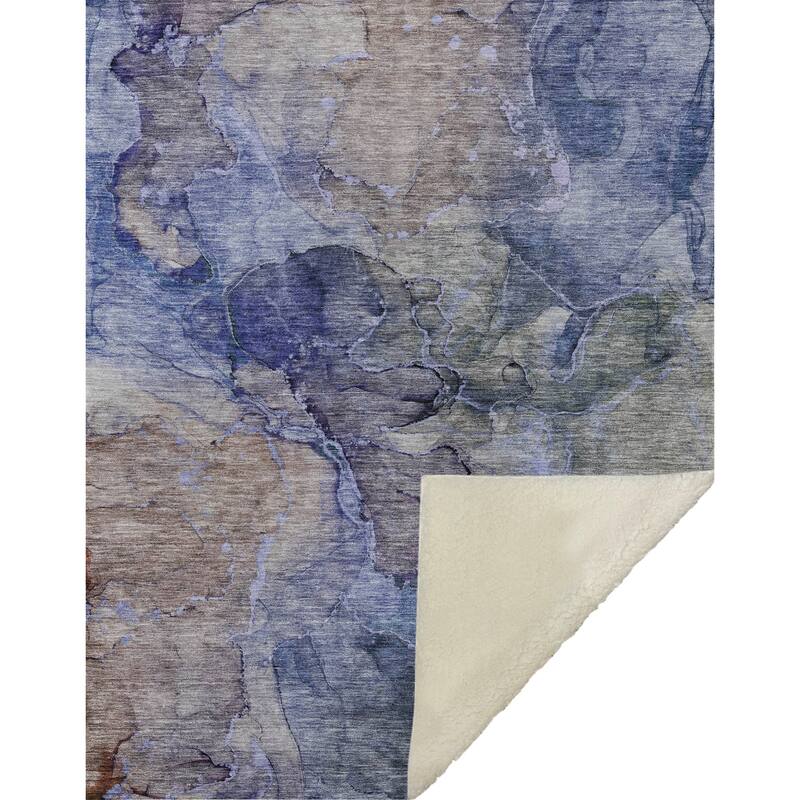 Premium Machine Washable Abstract Contemporary Sherpa Throw Blanket