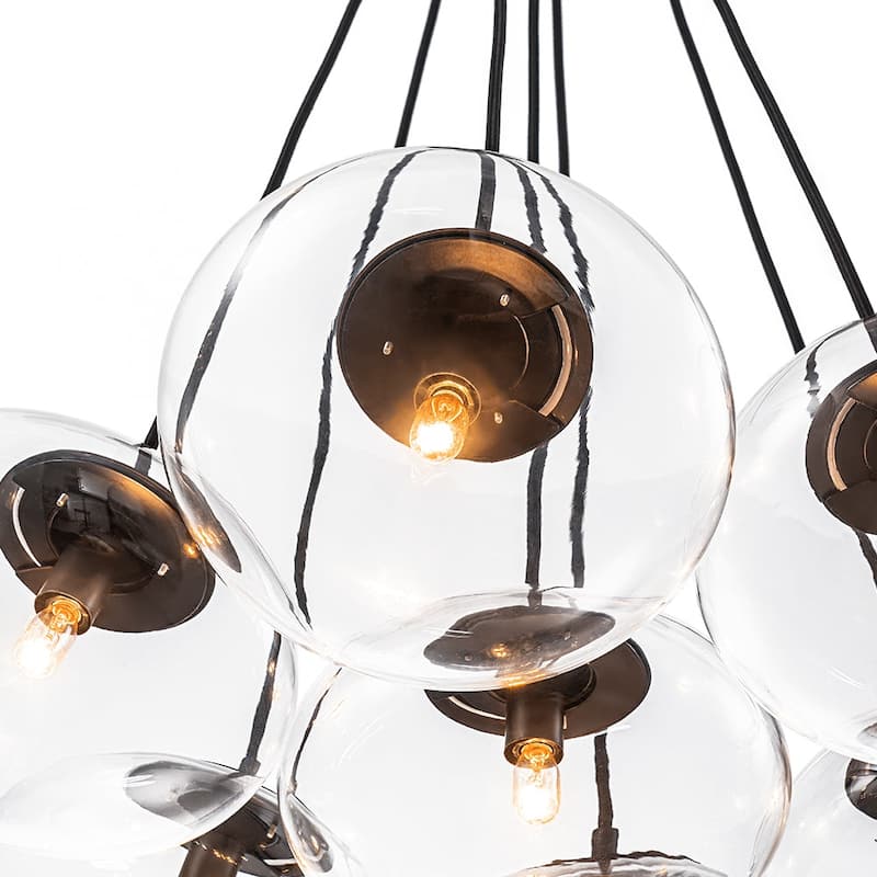 Minimalist 7-Light Glass Globe Bubble Cluster Pendant Chandelier