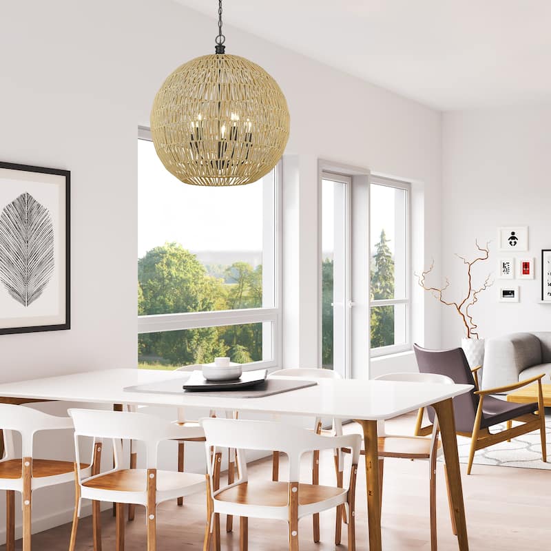 Golden Lighting Florence 5-light Pendant in Matte Black