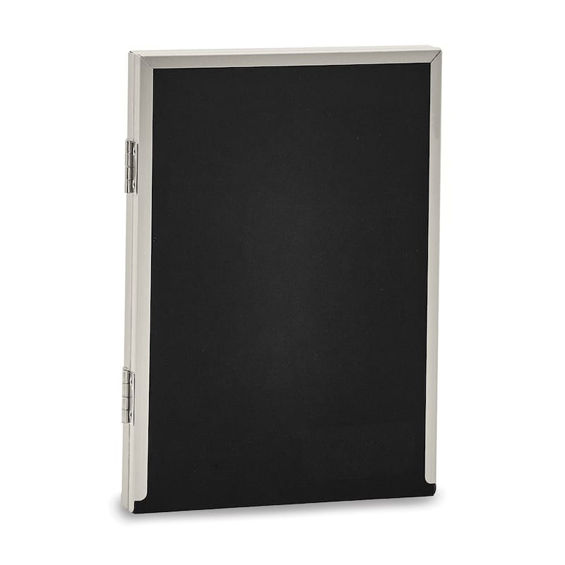 Curata Satin Aluminum Portrait Hinged 4 X 6 Double Photo Frame
