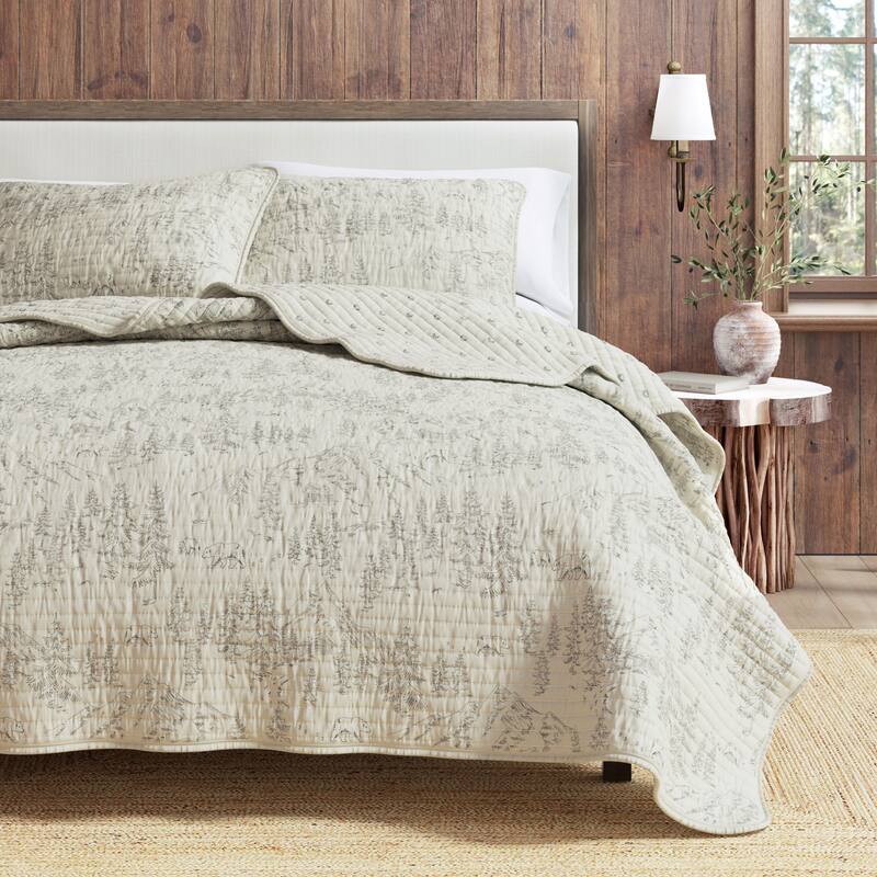 Linery & Co. Lodge Printed Microfiber Quilt Set with Shams