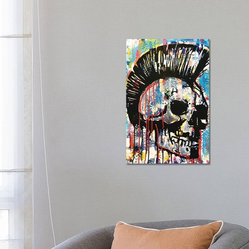 iCanvas "Punk Skull" by Dean Russo Canvas Print - 26x18x1.5