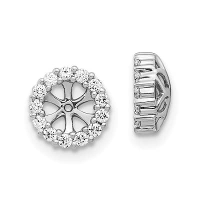 Curata 14k White Gold Diamond Earrings Jackets - 8x8mm Wide