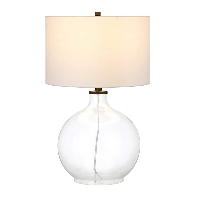 Laelia Clear Glass Table Lamp with Brass Accents