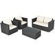 preview thumbnail 24 of 23, Gymax 4PCS Rattan Patio Conversation Set Outdoor Furniture Set w/