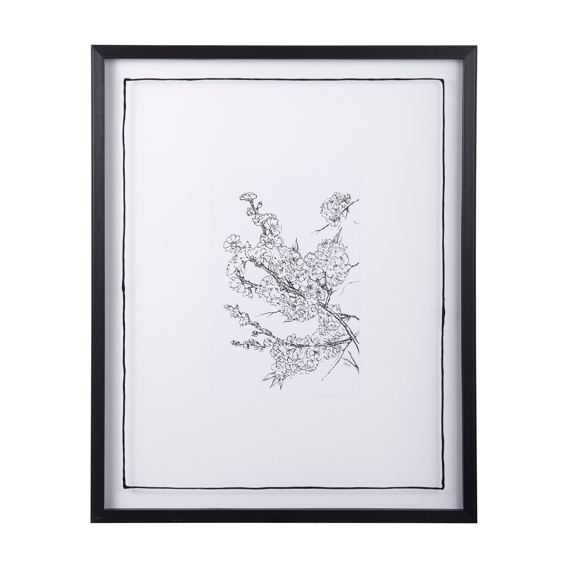 Mercana Spring Blooming V by Mercana Studio a Hand Embellished Textured Framed Art Print Matted under Glass