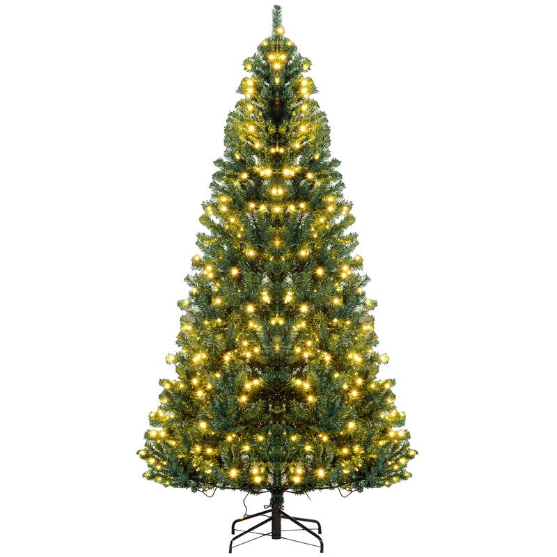 7.5FT Tall Prelit Douglas Fir Artificial Christmas Tree with 500 Warm White LED Lights & 1346 Tips - Green - 7.5 Foot