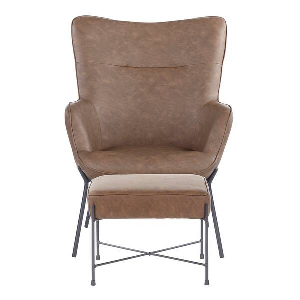 slide 35 of 55, Izzy Modern Lounge Chair - N/A Espresso Faux Leather/Black