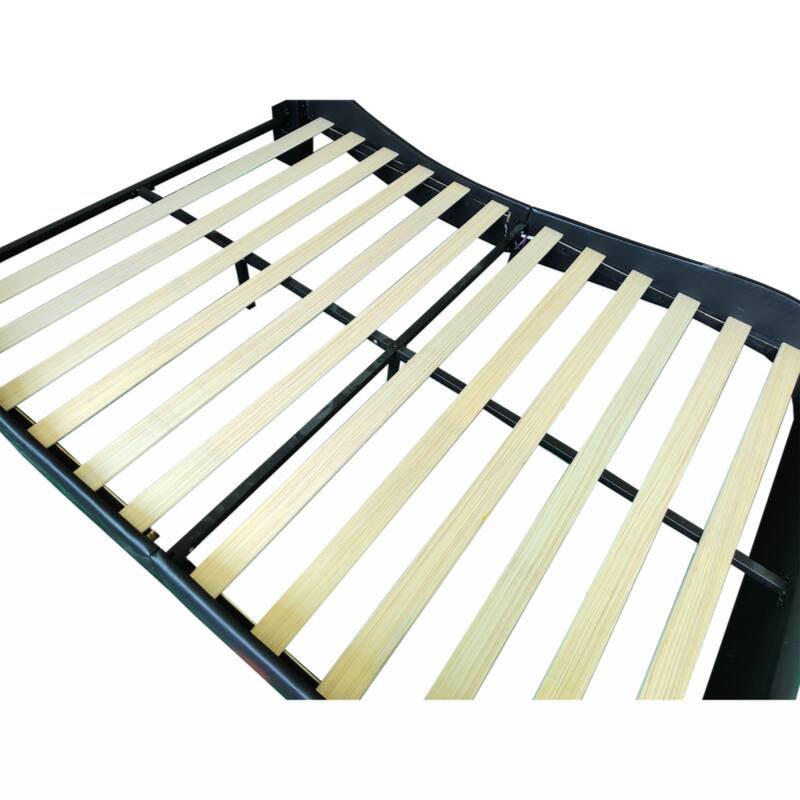 Faux Leather Upholstered Platform Bed with Led Lighting, Queen Size