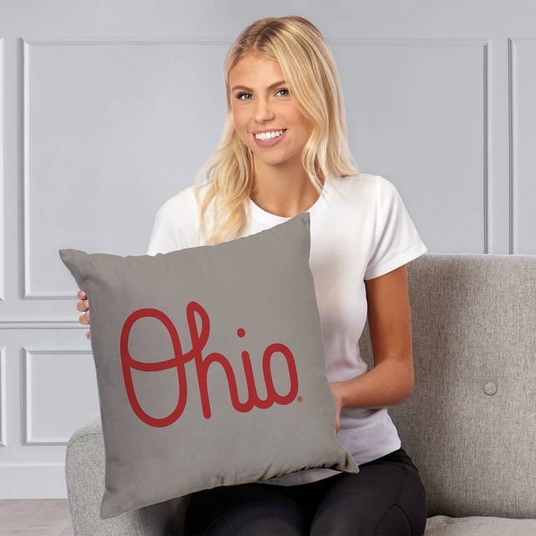 NCAA Ohio State Buckeyes Ohio Script 18 Inch Throw Pillow