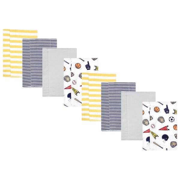 slide 1 of 1, Hudson Baby Boys Cotton Poly Flannel Burp Cloths 8-Pack, Sports Fan, One Size - Sports Fan 8-Pack - One Size
