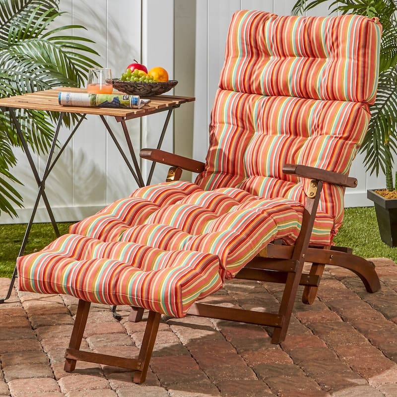 Coastal Stripe Outdoor Chaise Lounger Cushion