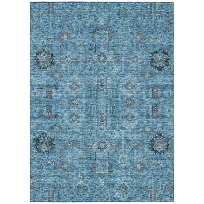HomeRoots Oriental Traditional Rectangle Outdoor Rug