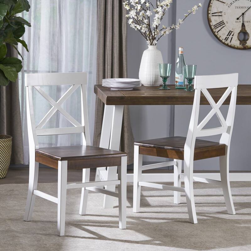 Roshan Farmhouse Acacia Wood Dining Chairs, for Dining Room,Kitchen