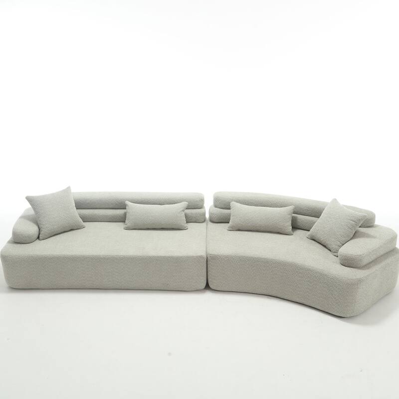 Frameless Sofa with Sponge Construction, ARC Armrests, No Assembly Required