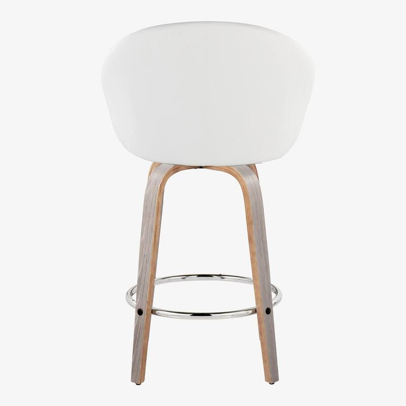 Carson Carrington Livesey High Back 26" Fixed-Height Counter Stool with Bent Wood Legs & Round Footrest (Set of 2)