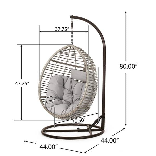 Layla Outdoor Hanging Wicker Basket Chair by Christopher Knight Home