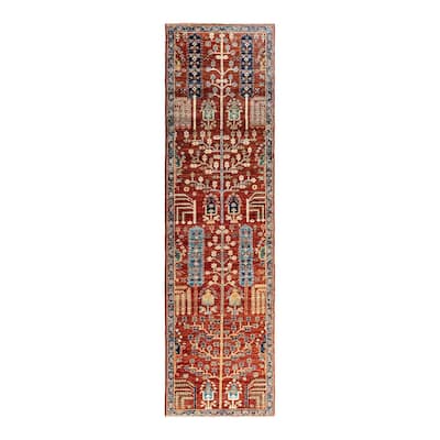 Serapi One-of-a-Kind Hand-Knotted Runner Rug - Orange, 2' 8" x 9' 8" - 2' 8" x 9' 8"