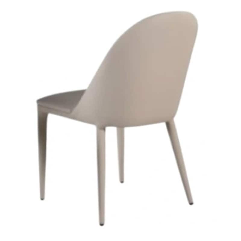 Envik Side Dining Chair Set of 2, Brown Metal, Faux Leather Foam Cushions