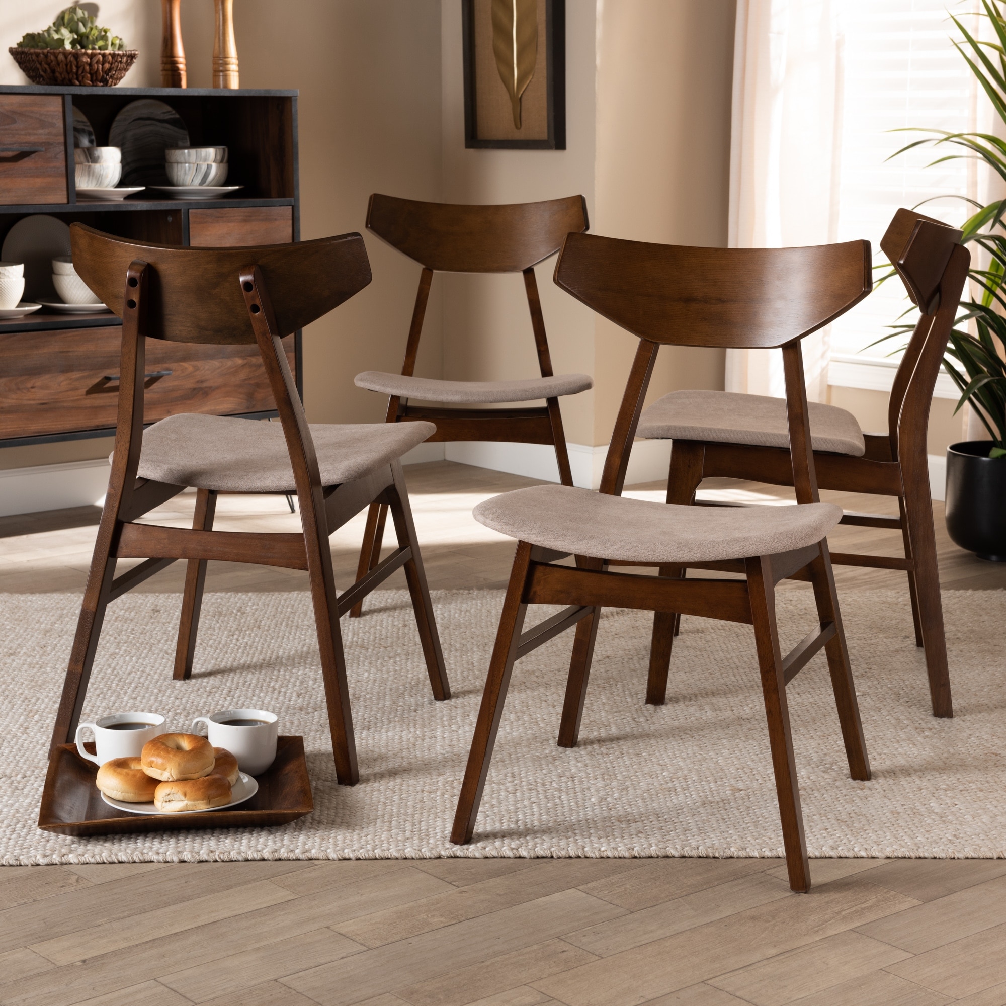 Danica Mid-Century Modern 4-Piece Dining Chair Set