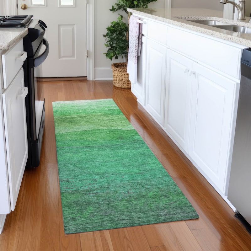 Premium Washable Super Soft Modern Ombre Mayfield Rug - Green - 2'3" x 7'6"