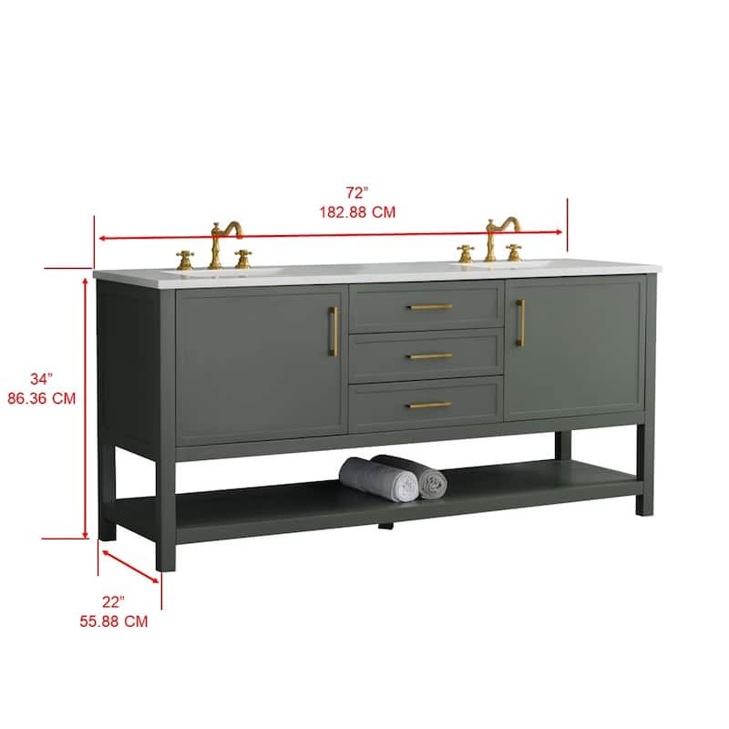 Sudio Design Arlo 72" Double Bathroom Vanity