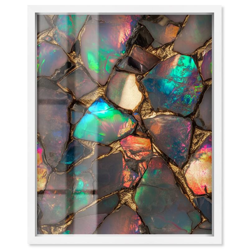 Stonic Rainbow Shadowbox by Art Remedy - White - 20" x 24"