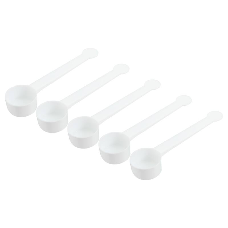 4.3" x 1.1" 10g Long Handle Plastic Measuring Spoons, 20Pcs Flat - White