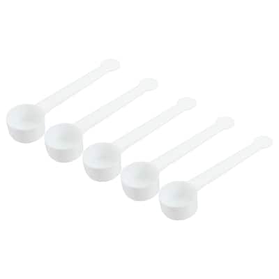 4.3" x 1.1" 10g Long Handle Plastic Measuring Spoons, 20Pcs Flat - White