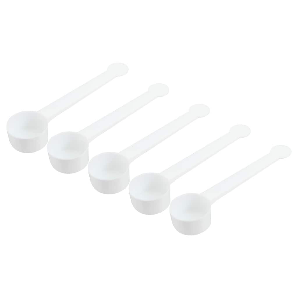 4.3" x 1.1" 10g Long Handle Plastic Measuring Spoons, 20Pcs Flat - White