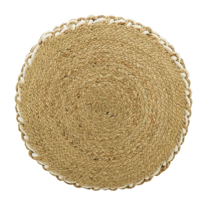 Floor Pouf With Woven Design