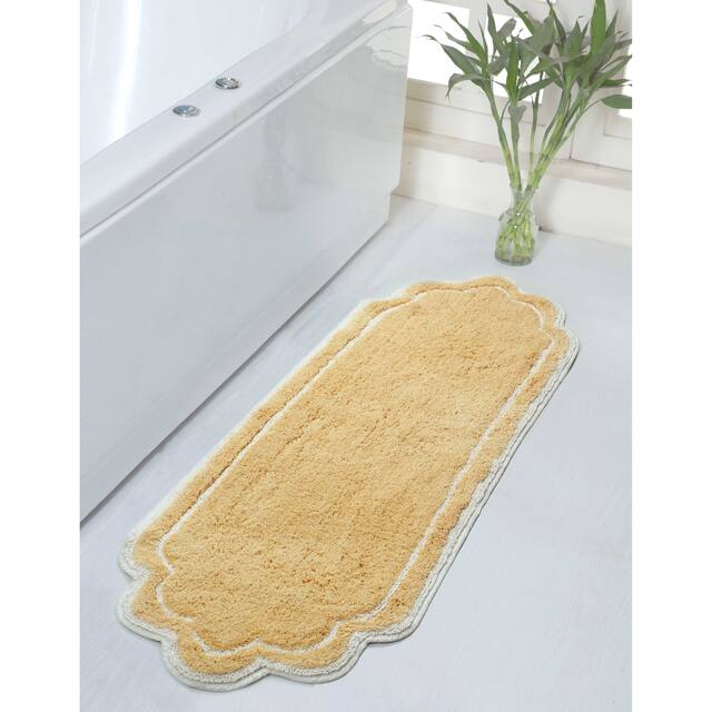 Home Weavers Allure Collection Absorbent Cotton, Machine Washable and Dry Bath Rugs - 21"x54" - Butter